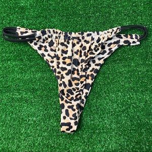 Leopard High Waisted thong Bikini Bottoms